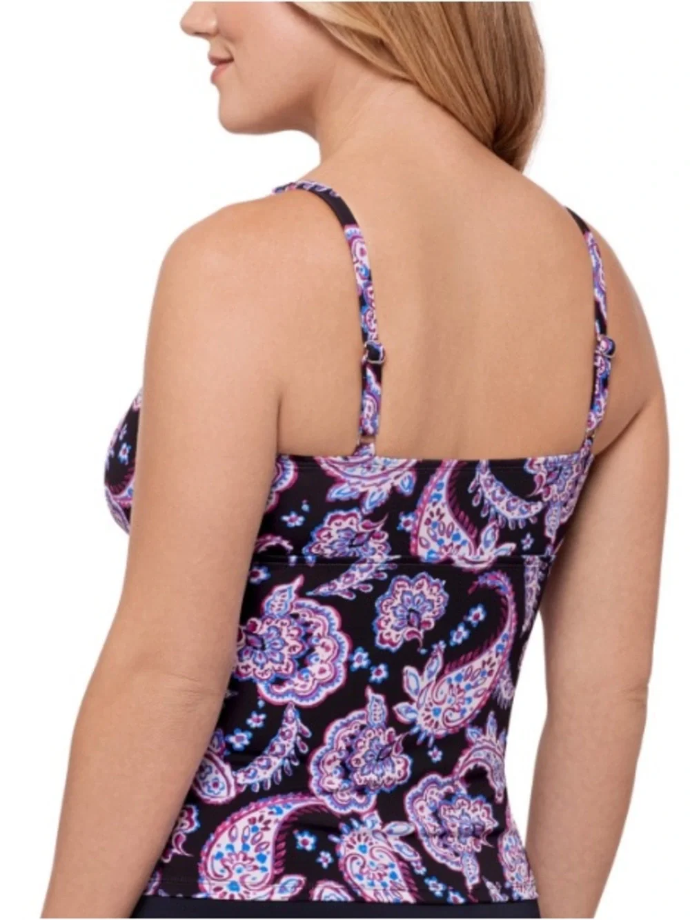 Swim Solutions Women’s Paisley-Print Tankini Top-Dancing Paisley - Picture 3 of 3